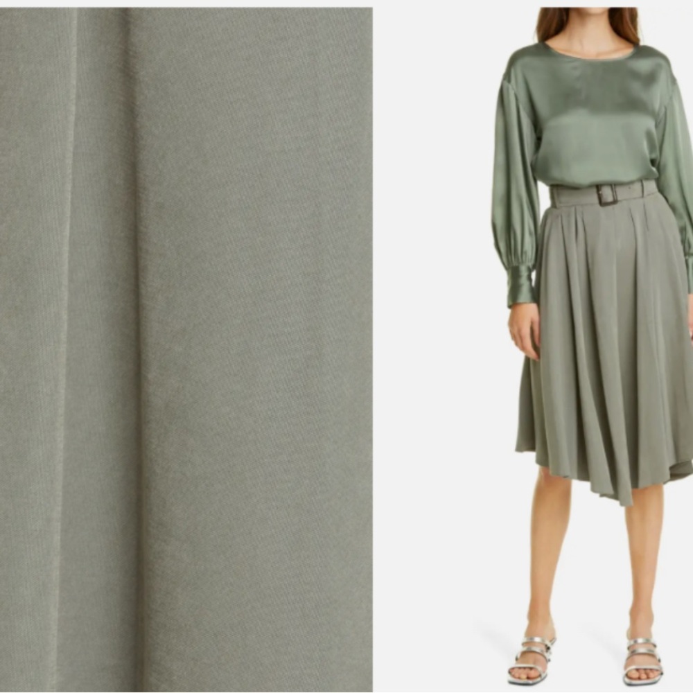 Club Monaco Pleated Green Women's Skirt